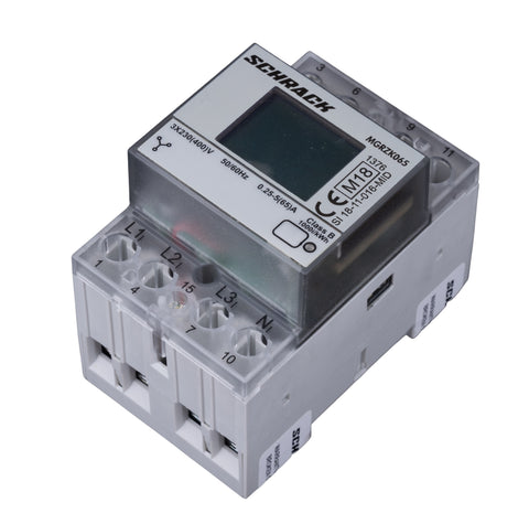Contor digital modular, măsură directă 65A, 4 fire, MID