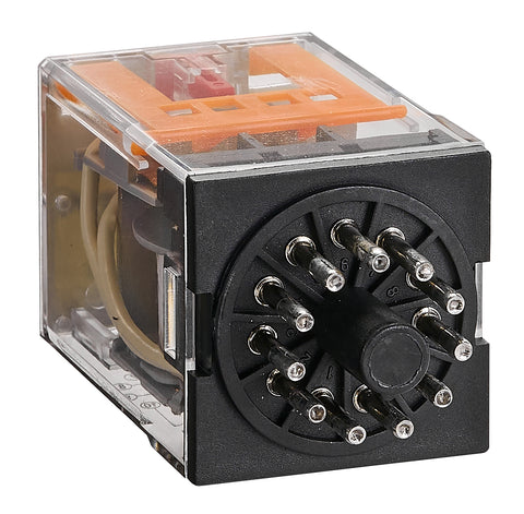 Releu broşabil, 11 pini, 3 CC, 230V c.a., 10A