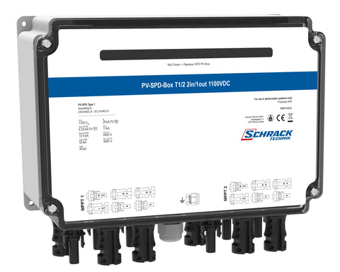 PV-SPD-Box T1/2, 2xIn/1xOut, 2xMPPT, 1100VDC, conexiune MC4