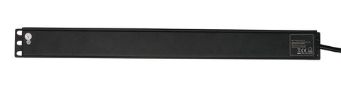 PDU 9x Schuko, 19", 1U, cablu 2m,comutator on/off negru,ALU