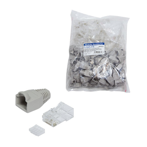 Conector RJ45 Cat.6 neecranat inclusiv manson gri, 100 buc