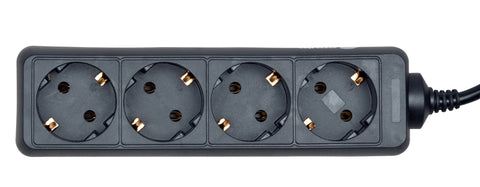 PDU pentru UPS, 4 x Schuko, 10A, cablu 1.1m  C14, negru