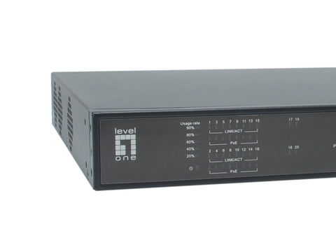 Switch 16xRJ45 10/100/ (PoE) + 2xGRJ45 + 2xGSFP