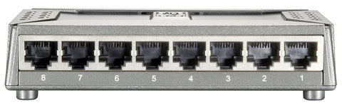 Switch 8xRJ45 10/100 silențios,f. vent.,alim. extern,Desktop