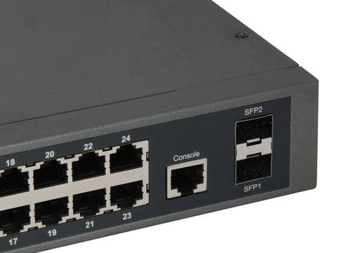 Switch 24xRJ45 1000 (PoE+) + 2xGSFP 1000, 19" 370W