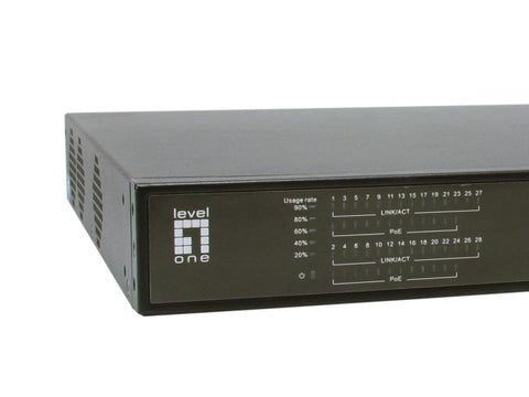 Switch 24xRJ45 1000 (PoE+) + 2xSFP/RJ45 1000, 19" 390W