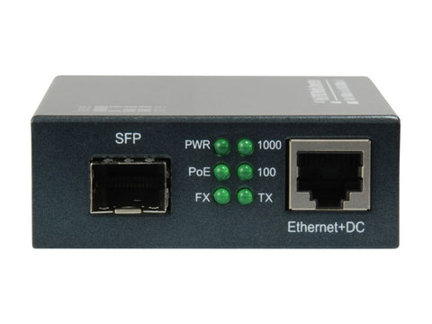 Mediaconvertor 1x RJ45 10/100/1000 - 1x FO SFP-Slot 30W PoE