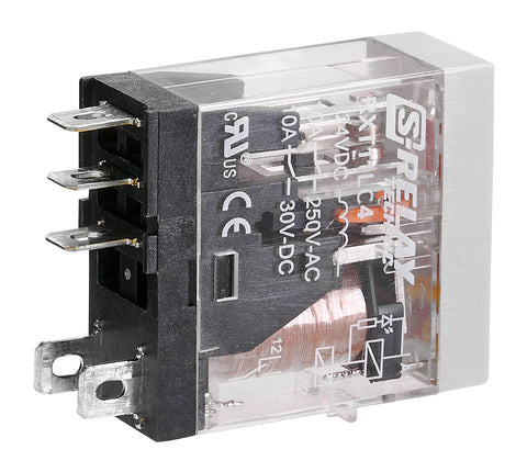 Releu industrial îngust, 1CC, 24Vc.c., 10A, LED+diodă prot