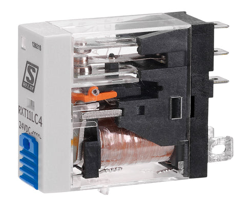 Releu industrial îngust, 1CC, 24Vc.c., 10A, LED+diodă prot