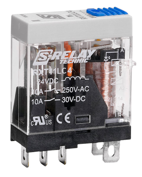 Releu industrial îngust, 1CC, 24Vc.c., 10A, LED+diodă prot