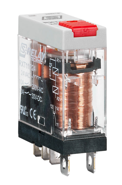 Releu industrial îngust, 1CC, 24V c.a., 10A, LED