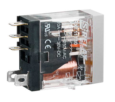 Releu industrial îngust, 1CC, 230V c.a., 10A, LED