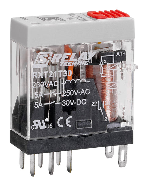 Releu industrial îngust, 2CC, 230V c.a., 5A, LED
