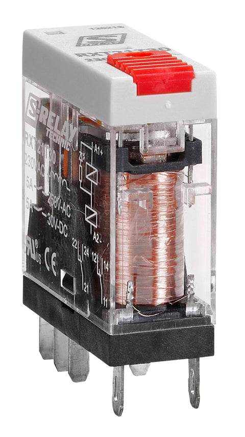 Releu industrial îngust, 2CC, 230V c.a., 5A, LED