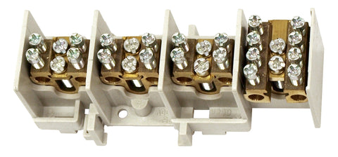 Clemă derivaţie 3+1 module: 3x25mm²/2x16mm²+1x25mm²/4x16mm²