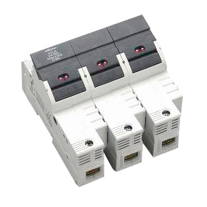 Holder for cylindrical fuses +LED 3-pole, box terminal 50mm²