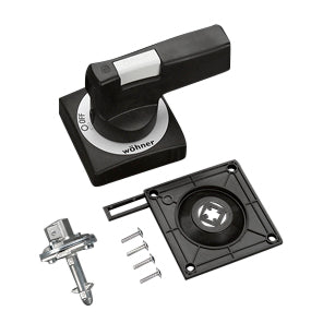 Mâner rotativ pentru ușă, negru, blocabil în poziția 0