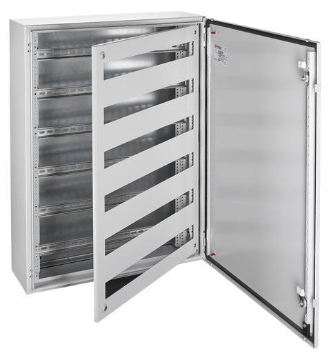 Cadru modular 6 rânduri x 27 mod., pe balamale, cu şine DIN