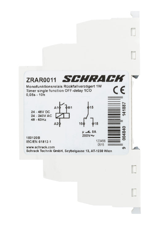 Releu temporizat la declanşare, 24VAC/DC + 230VAC,1CO,5A