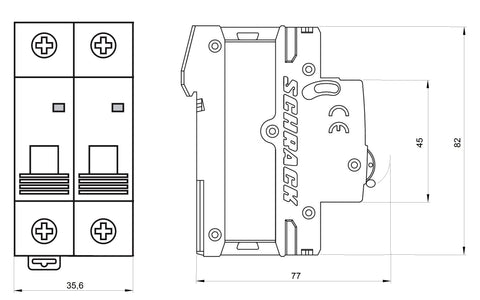 Întreruptor automat modular (MCB) AMPARO 6kA, C 40A, 2-poli