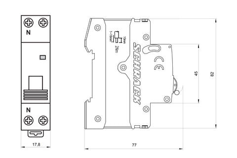 Întreruptor automat modular AMPARO, 6kA, B 10A, 1P+N, 1UH