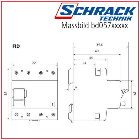 Residual current circuit breaker 63A, 4-pole, 300mA,type B,S