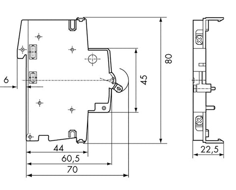 Auxiliary/Trip Signal Contact, 1CO, for RCCB 125A