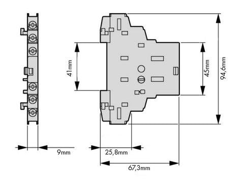 Bloc de contacte auxiliare, montaj lateral 2ND+1NÎ pt. BE5/6