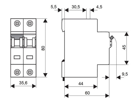 Miniature Circuit Breaker (MCB) C, 6A, 1+N, 40° C, 10kA