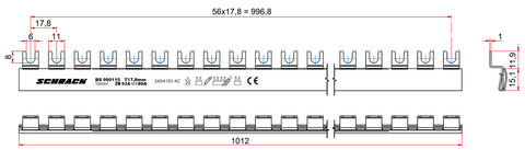 Bara colectoare cu contacte furca 10mm²