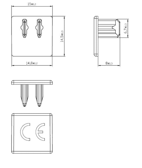 Busbar end-cap 3-pole, 10mm²