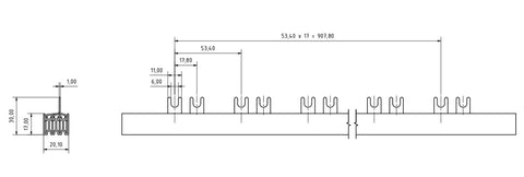 Bareta furca 4P L1-N/L2-N/L3-N 10mm? pt.AFDD, 1m