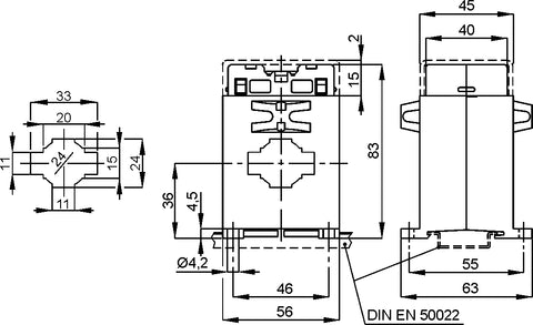 Transformator pentru releu diferențial tip A, diametru 24mm