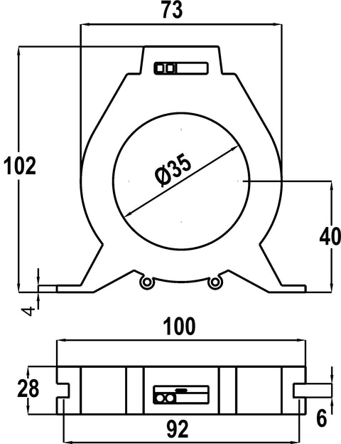 Transformator pentru releu diferențial tip A, diametru 35mm