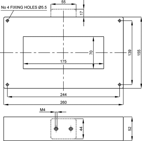Transformator pentru releu diferențial tip A, 175x70mm
