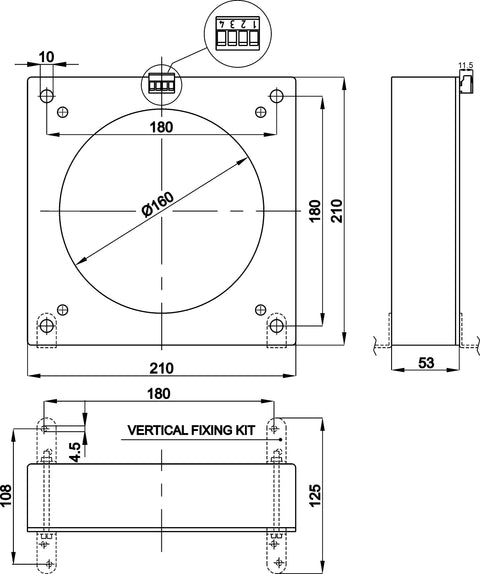 Transformator pentru releu diferențial tipB,0.3-15A, D=160mm