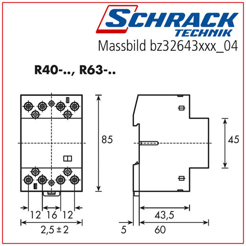Contactor modular 63A 4NÎ 24Vac, 3UH (module)
