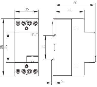Contactor modular 2UH 32A 2ND+2NÎ 24V c.a. / c.c.