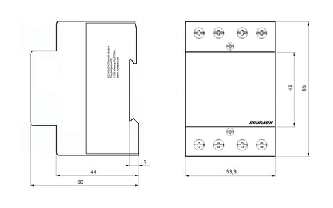 Contactor modular (3UH) 40A, 4 NI, 230Vca, seria AMPARO