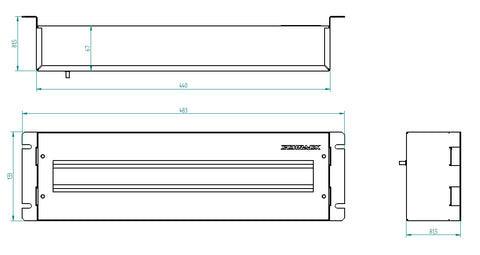 Suport 19“ ap modular,cu plastron şi mască spate,3U,RAL7035