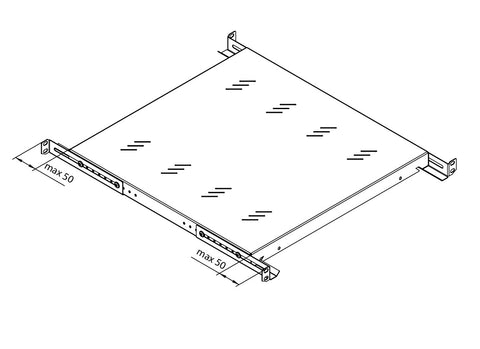 Tava fixa 19" 650mm sarcina 80kg
