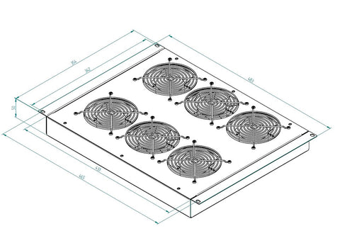 Unitate cu 6 ventilatoare 19" cu termostat