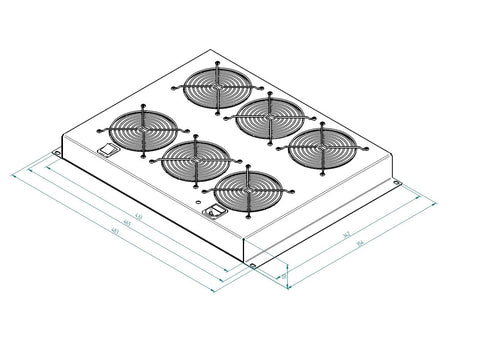 Unitate cu 6 ventilatoare 19" cu termostat