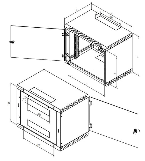 Dulap cablare structurată MONOBLOCK 19" 4U 600x400mm