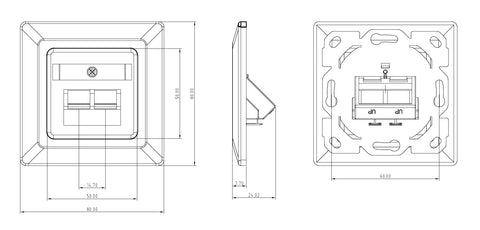 Ramă suport pentru 2 module TOOLLESS LINE (SFB)