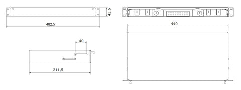 Patchpanel FO 19", 1UV, culisant, pentru 24 fibre, LC, SM
