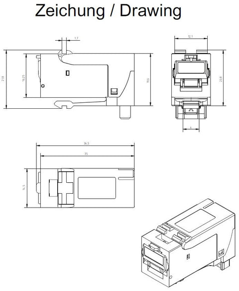 Set 24 modul RJ45 ecranat,ClasaEa 10GB PoE+,PERFORMANCE LINE