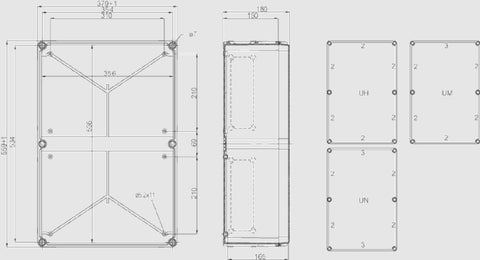 Cuvă din plastic cu flanşe preştanţate, 560x380x150mm