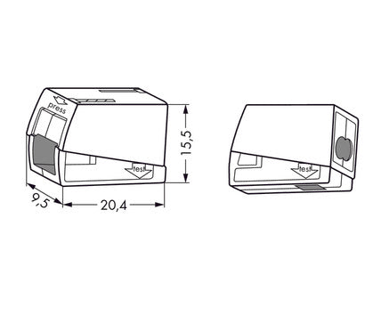 Clemă pentru iluminat 3 x 1-2,5 mm²