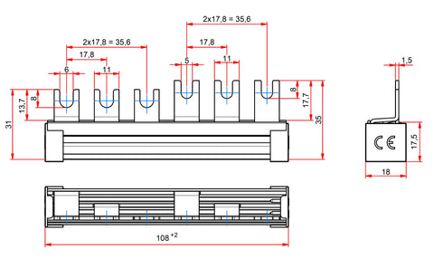 Baretă pt. PROTEC/COMBTEC + Într. dif. 3poli
